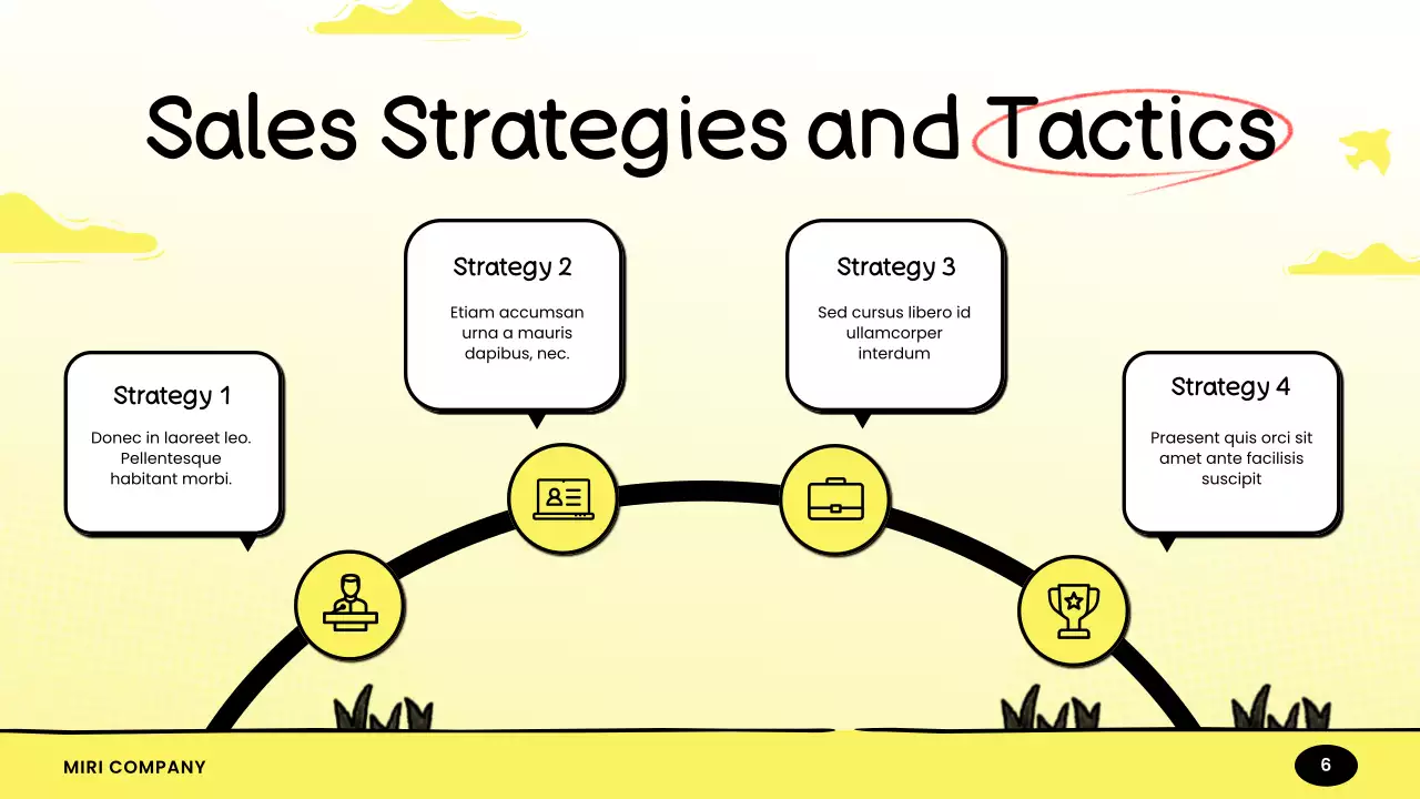 Yellow and Black Sales Strategy Presentation