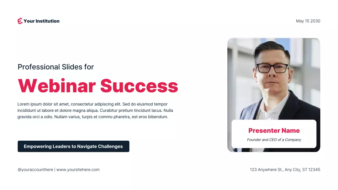 White and Blue Simple Webinar Presentation