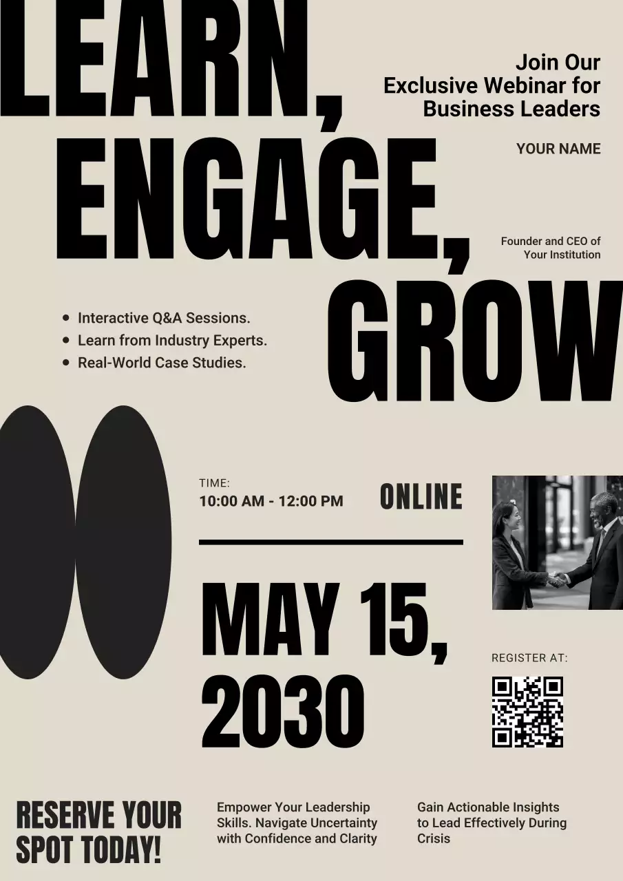 White Modern Business Webinar Promotion Poster