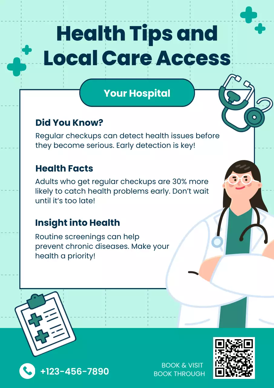 Teal Modern Health Announcement Poster