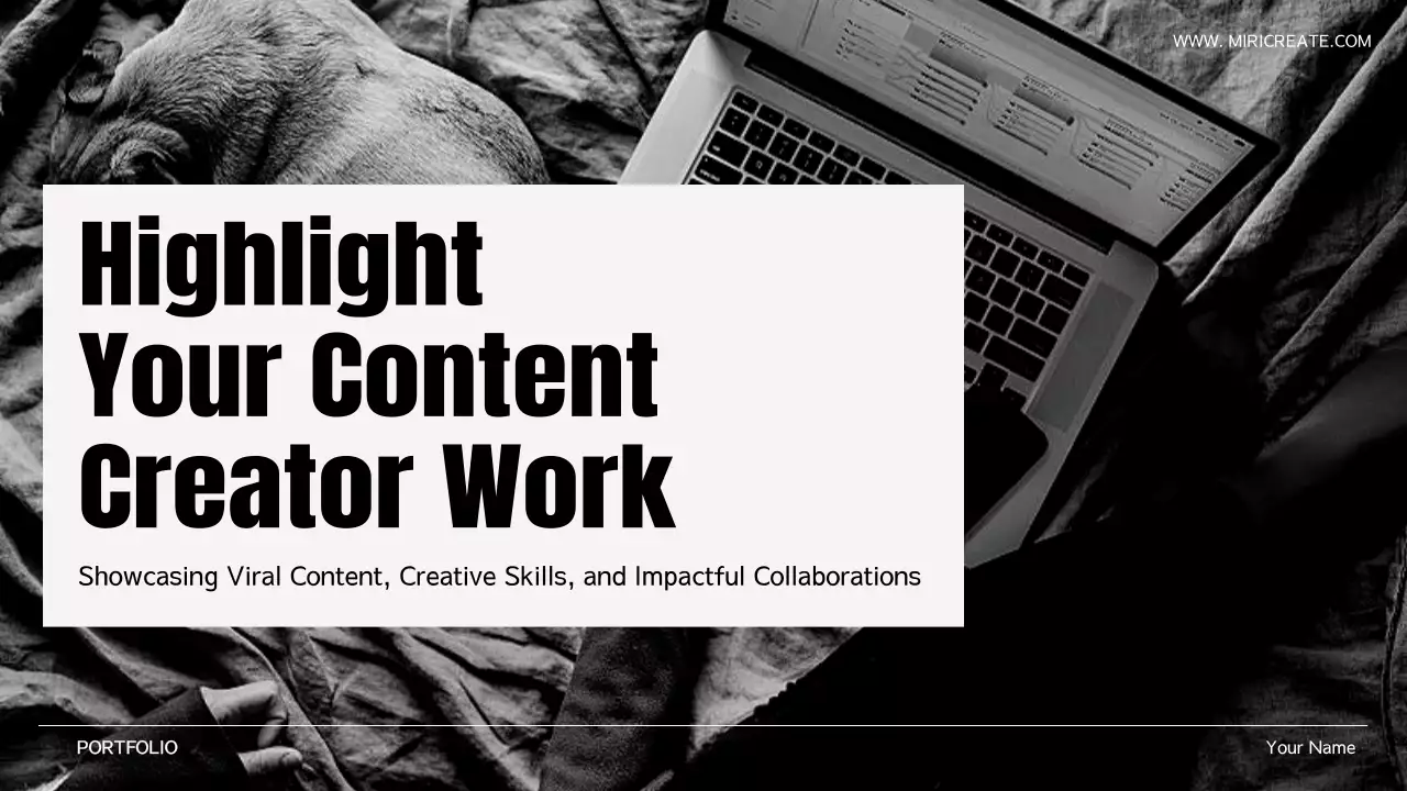 black modern portfolio document