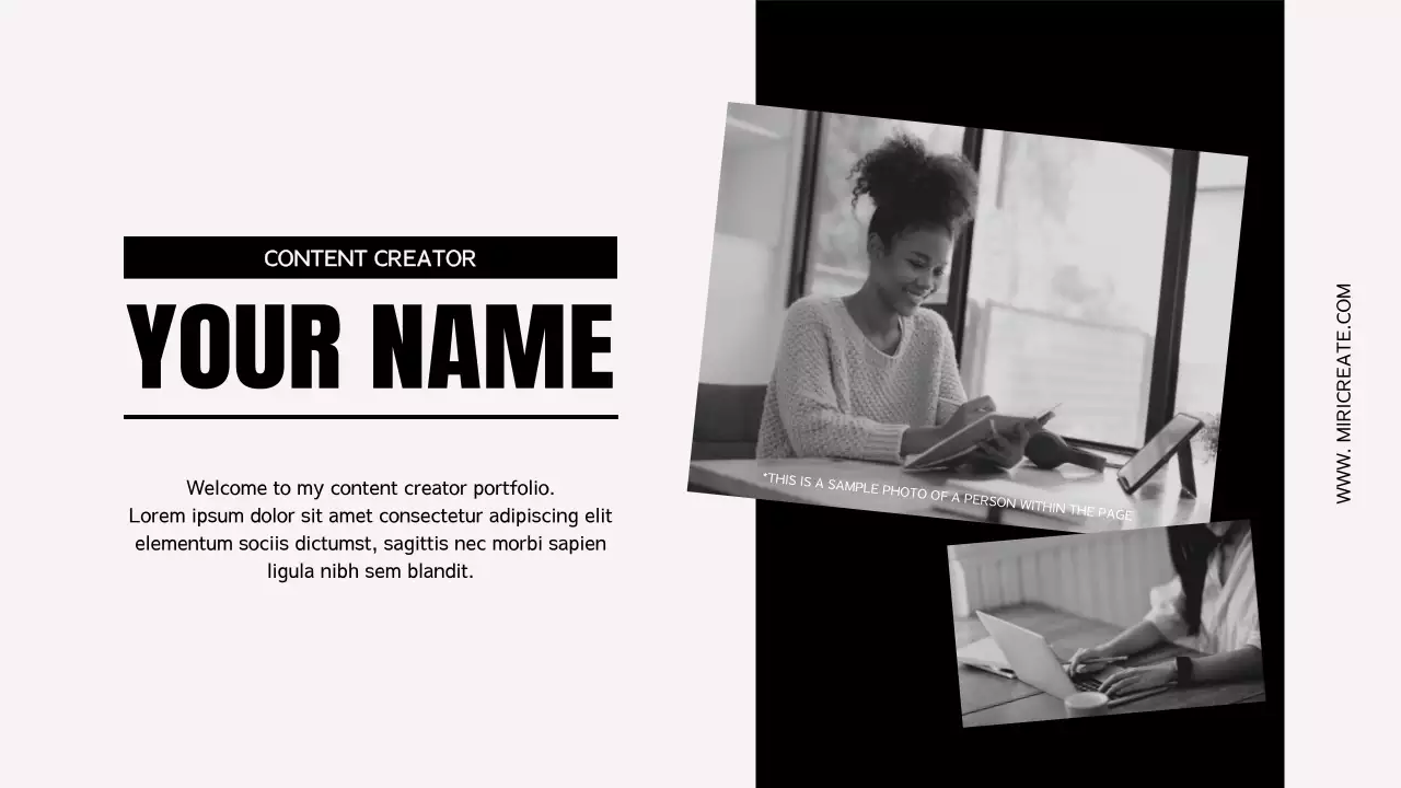 black modern portfolio document