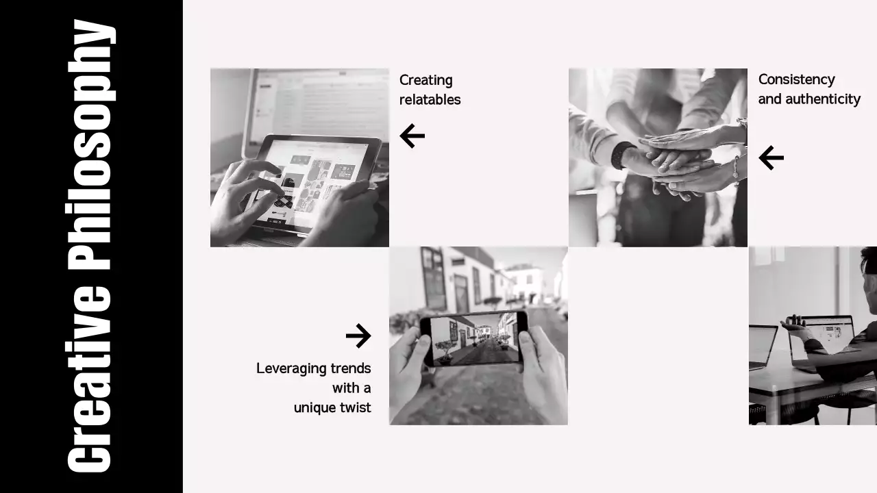 black modern portfolio document