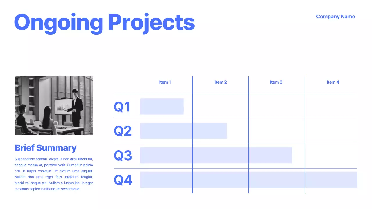 blue modern business presentation