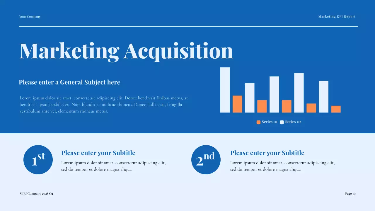 Blue Modern Marketing KPI Report Presentation