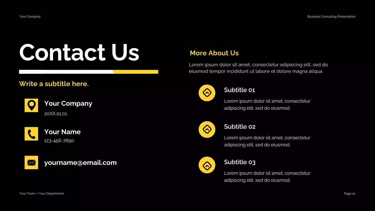 Black Yellow Modern Business Consulting Presentation