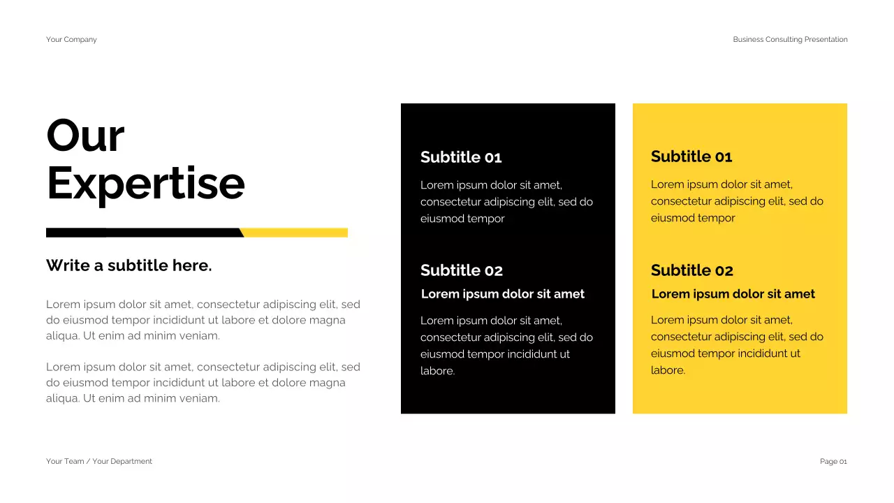 Black Yellow Modern Business Consulting Presentation
