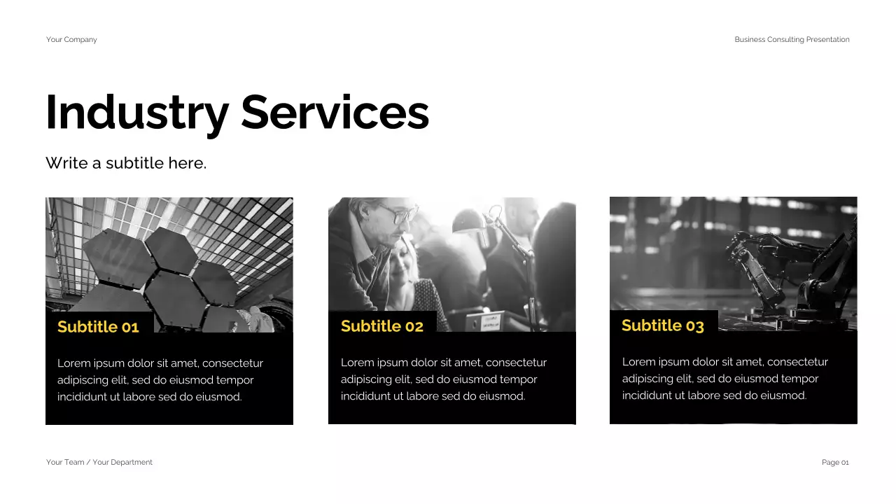 Black Yellow Modern Business Consulting Presentation