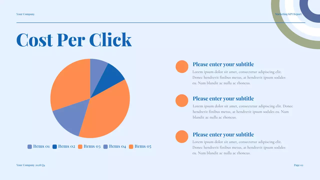 Blue Modern Marketing KPI Report Presentation