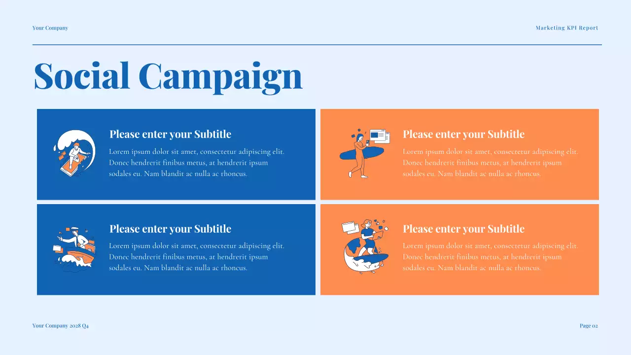 Blue Modern Marketing KPI Report Presentation