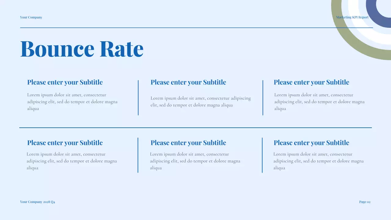 Blue Modern Marketing KPI Report Presentation