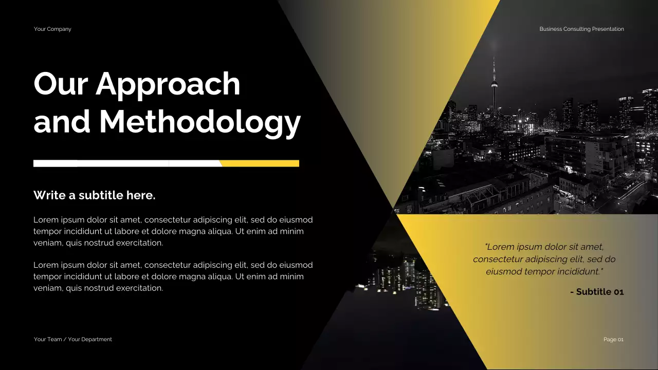 Black Yellow Modern Business Consulting Presentation