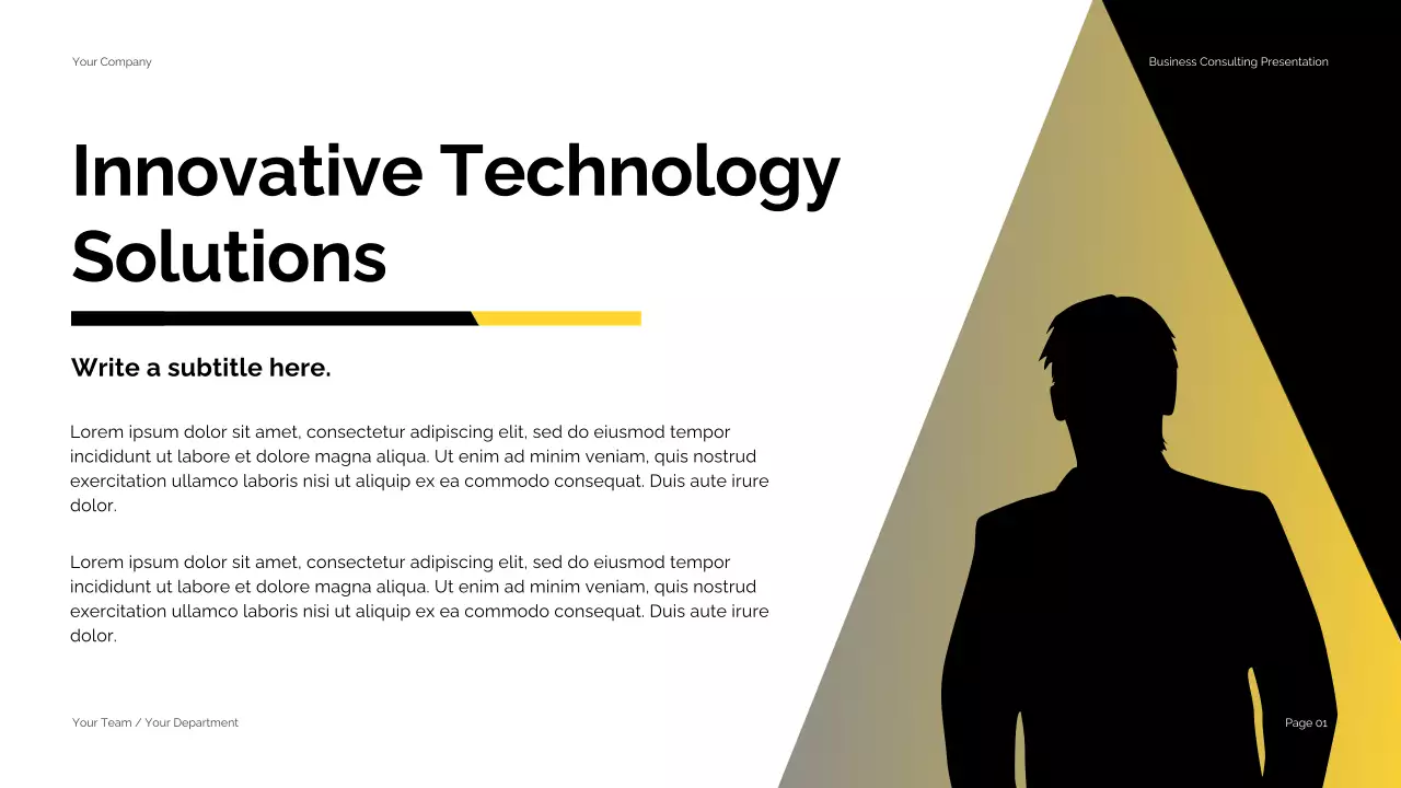 Black Yellow Modern Business Consulting Presentation