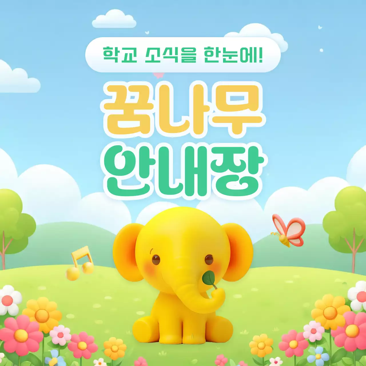 노랑 아기자기한 학교 안내