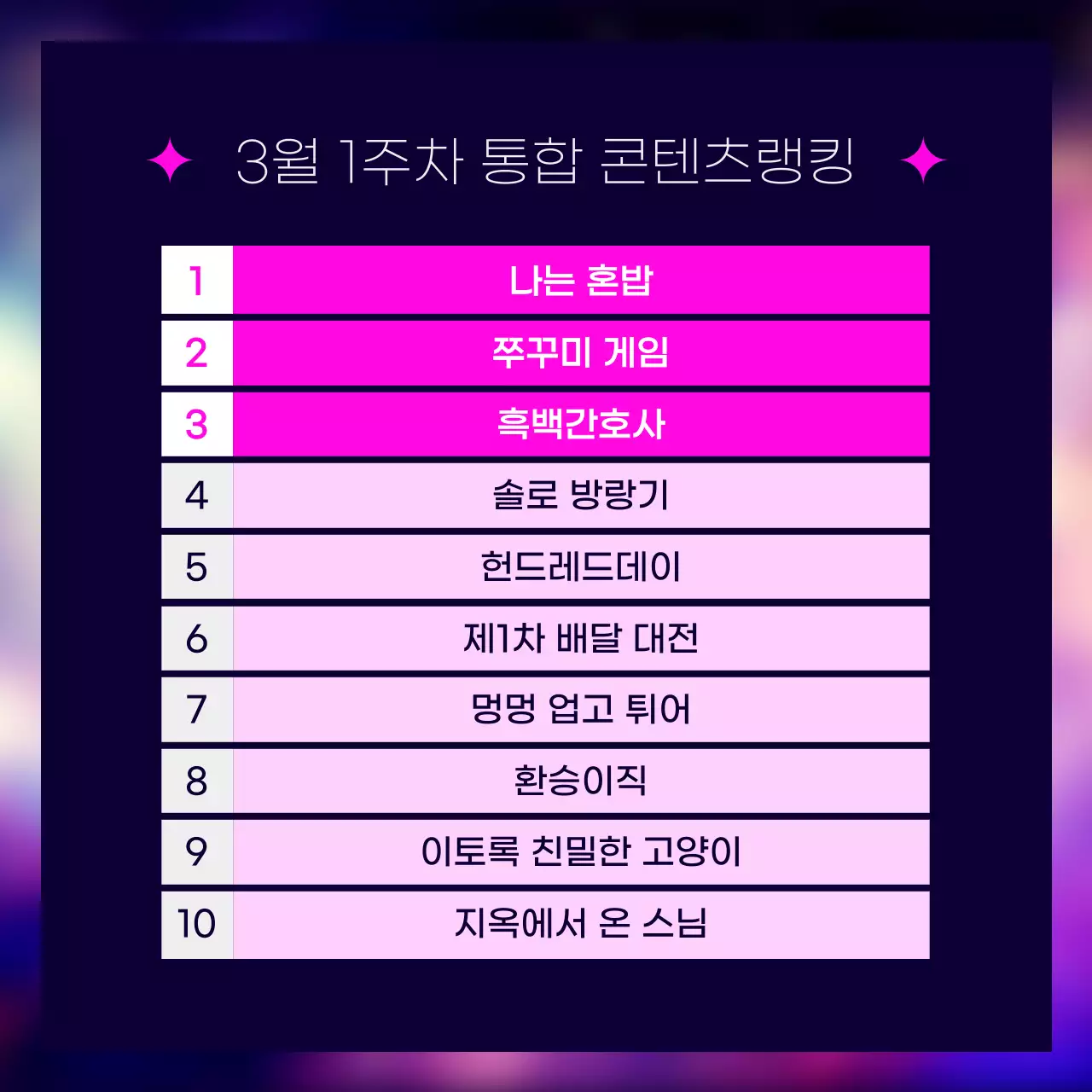 핫핑크 팝 콘텐츠 광고