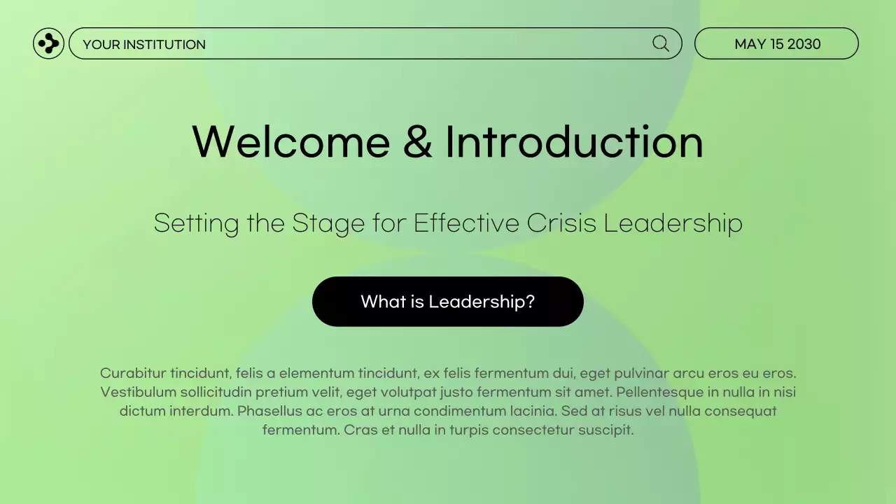 Green Minimal Leadership Presentation