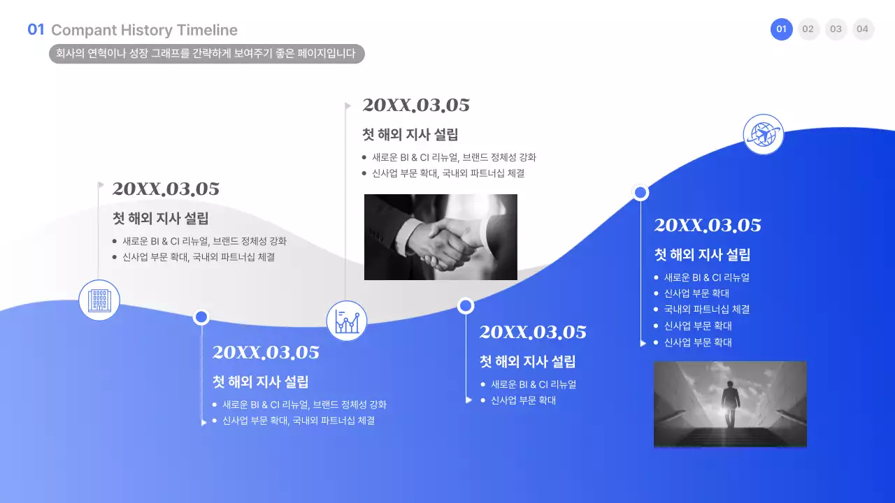 파랑 모던 회사소개서 설명