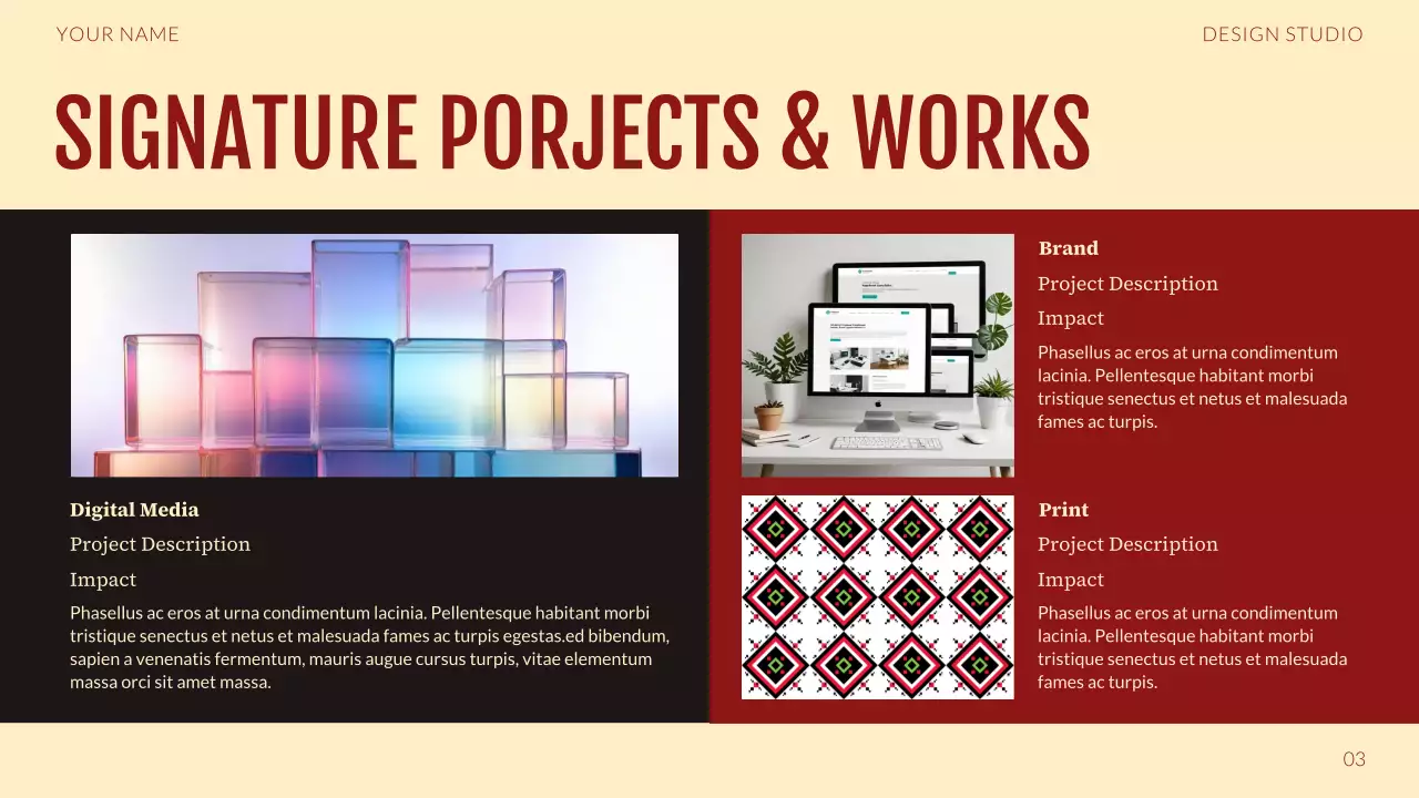 Red Professional Design Portfolio Presentation