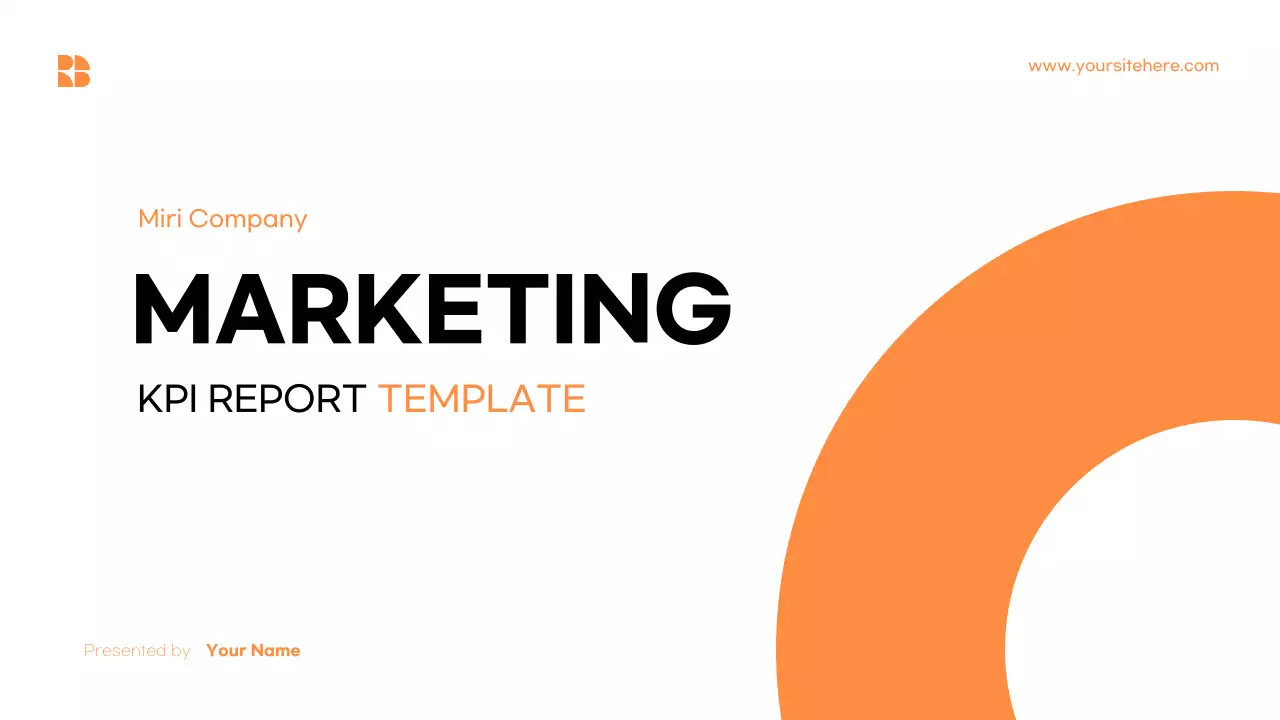 Orange Minimalist Marketing KPI Report Presentation