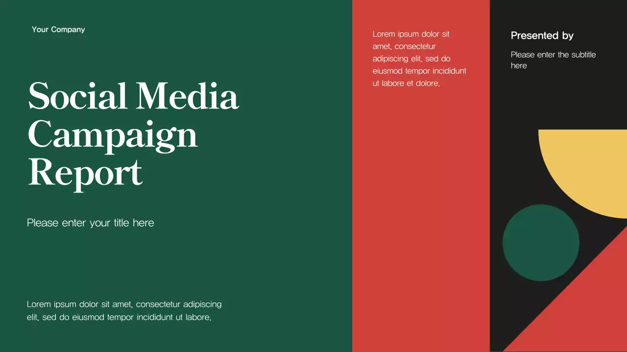 Green Modern Social Media Campaign Report Presentation