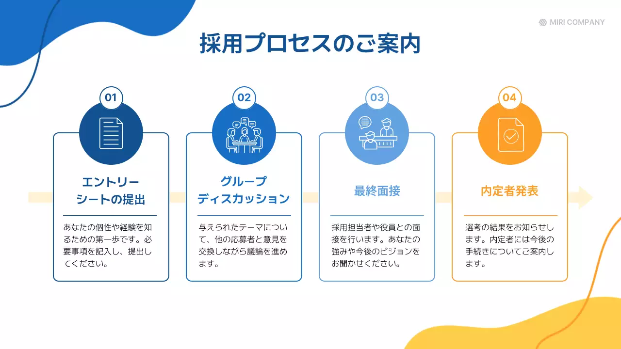 青 シンプル 採用 説明会 プレゼンテーション