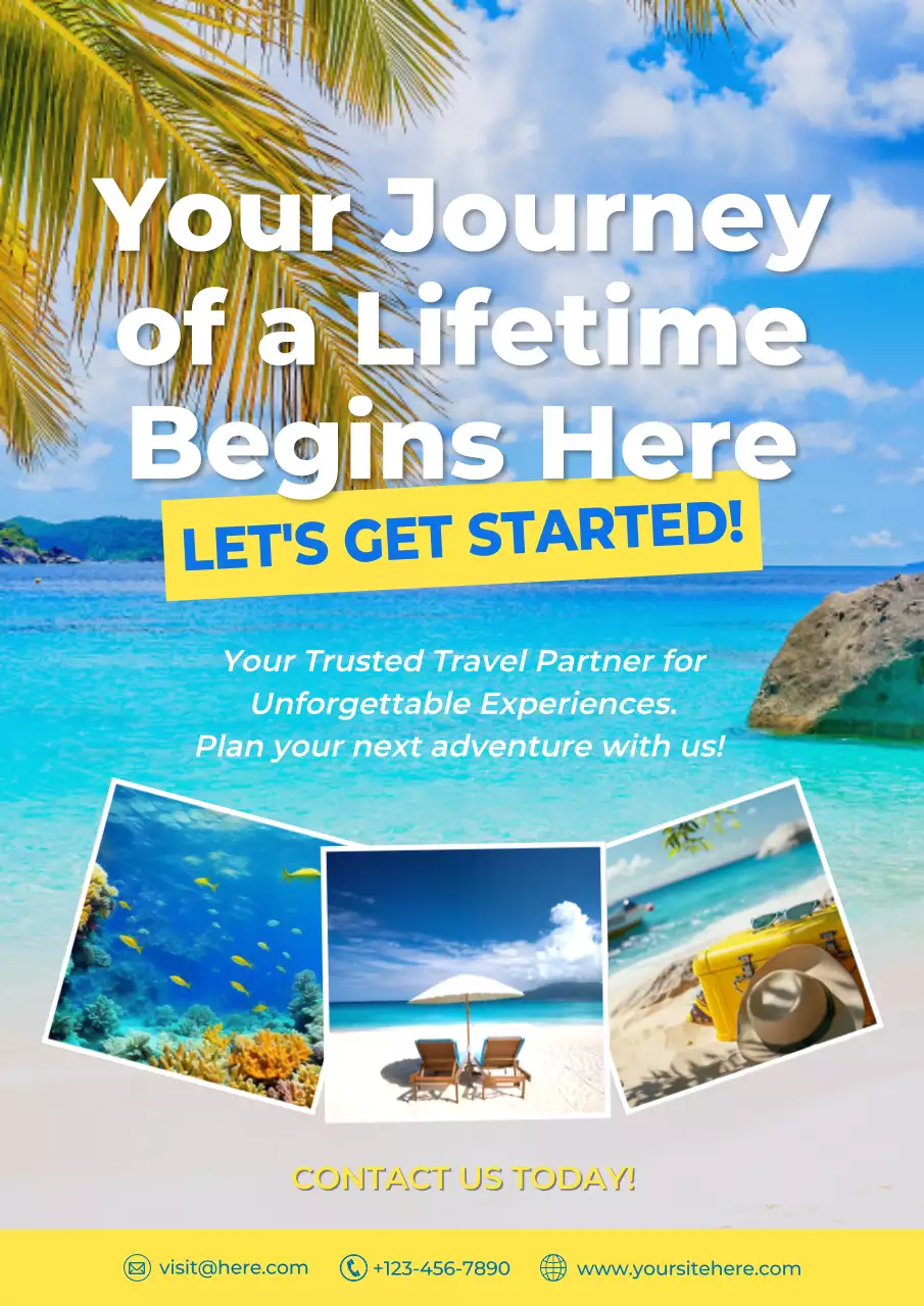Blue Modern Sea Travel Promotion Poster