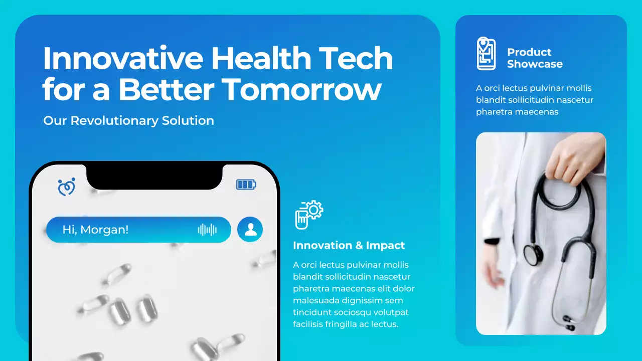 Blue White Modern Health Tech Introduction Presentation