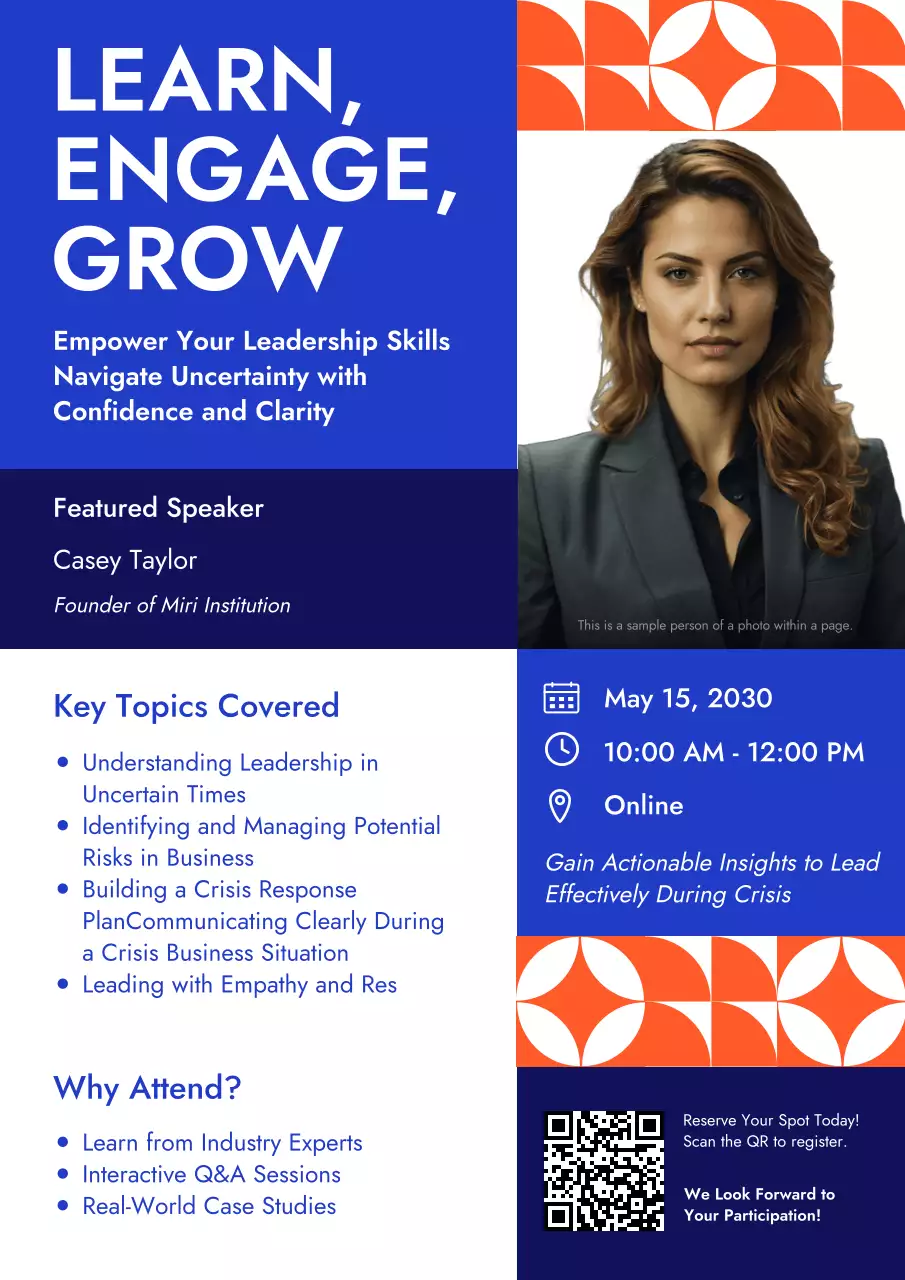 Blue and Orange Business Webinar Poster