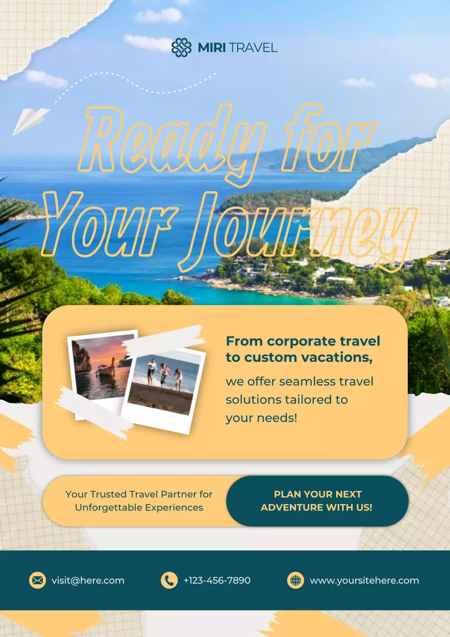 Teal and Yellow Modern Travel Agency Promotion