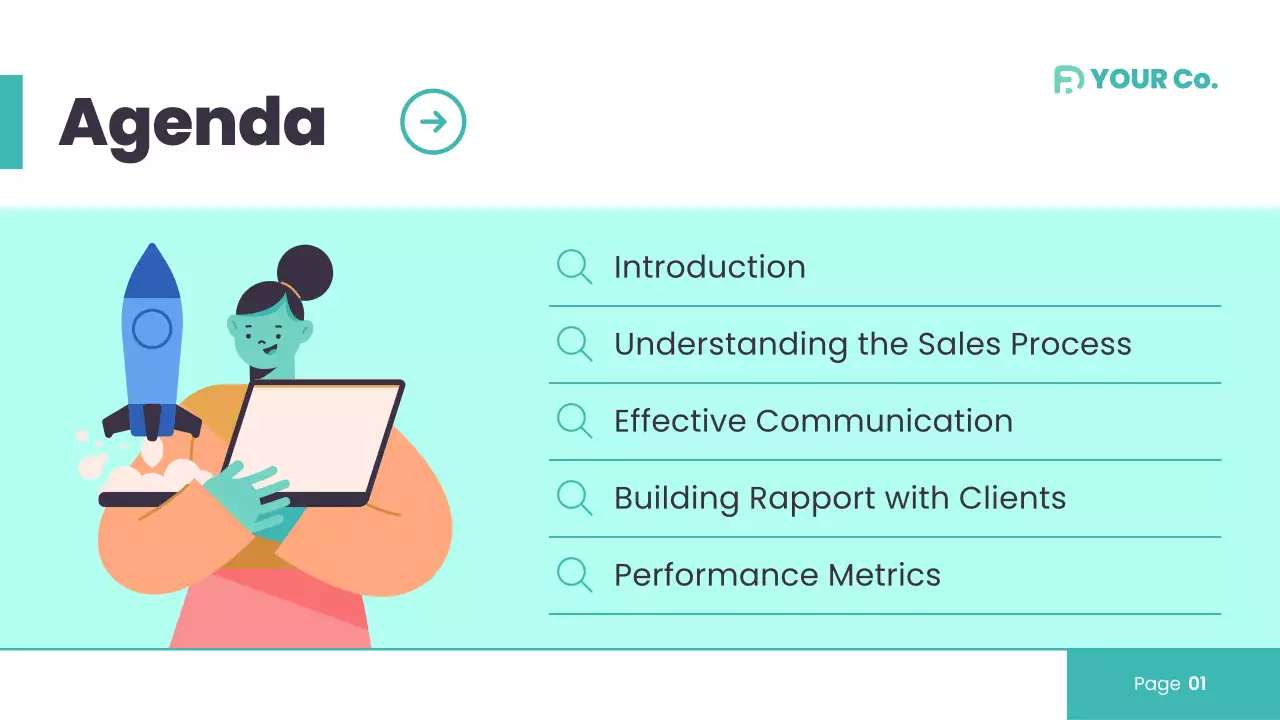 Teal Modern Sales Training Presentation