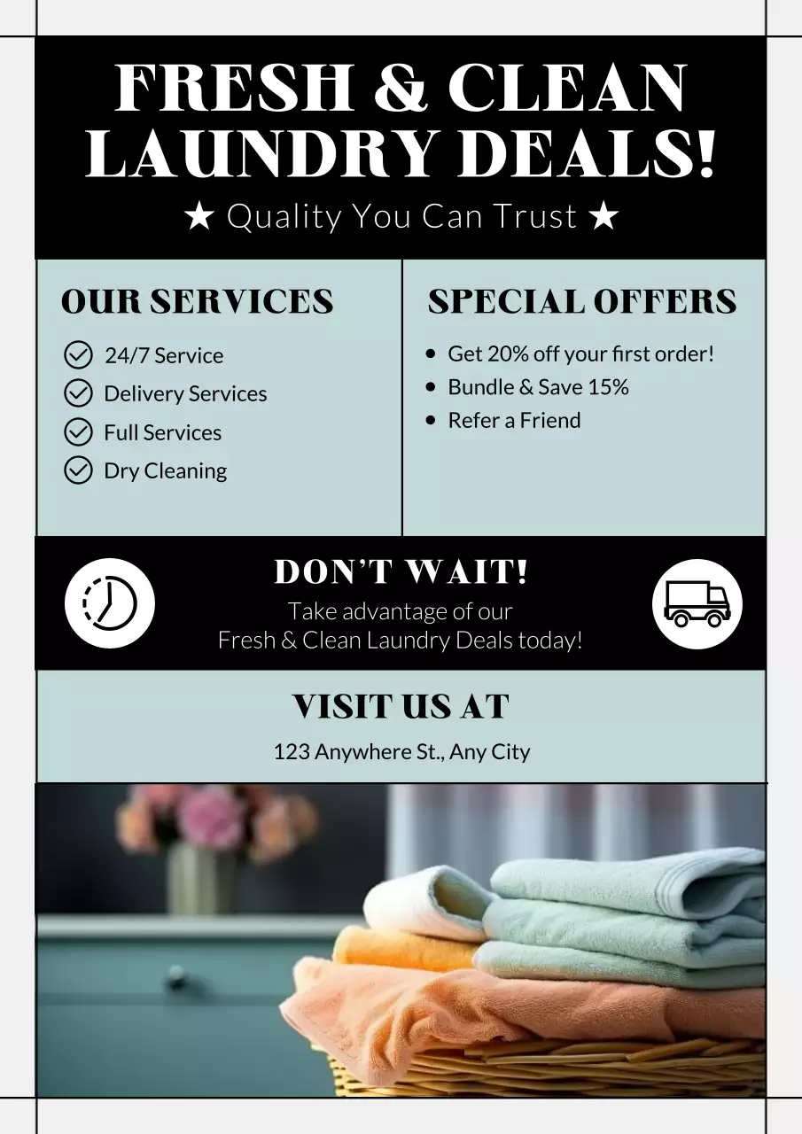 Mint Clean Laundry Service Promotion Poster