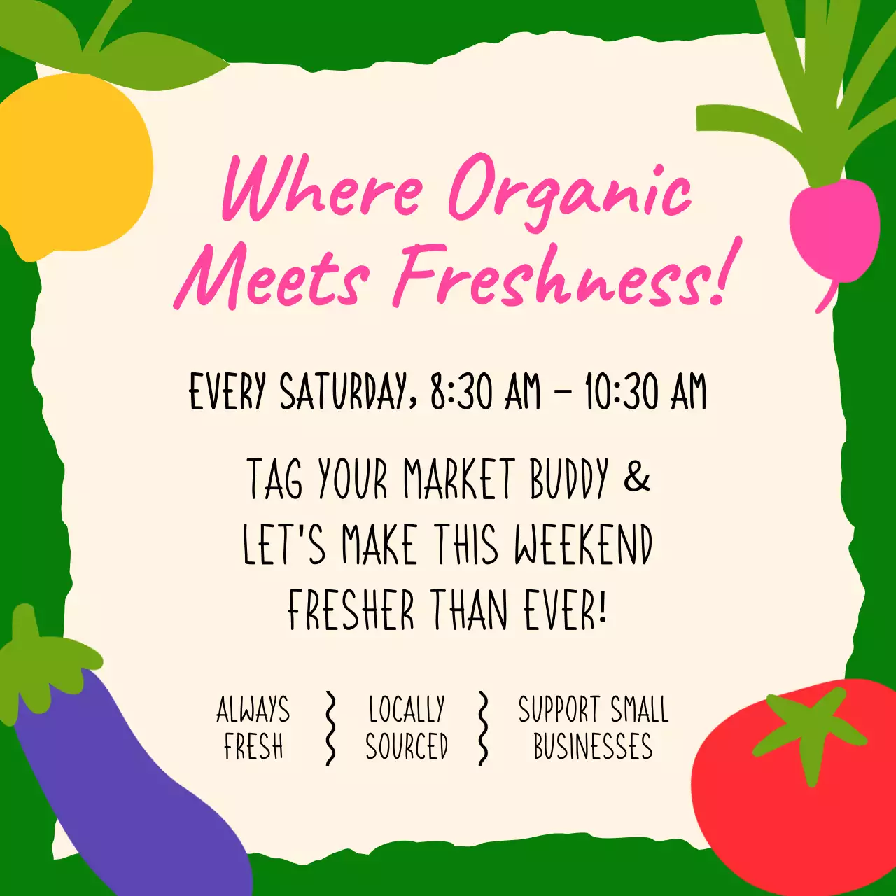 Green Organic Food Market Promotion Social Media Post