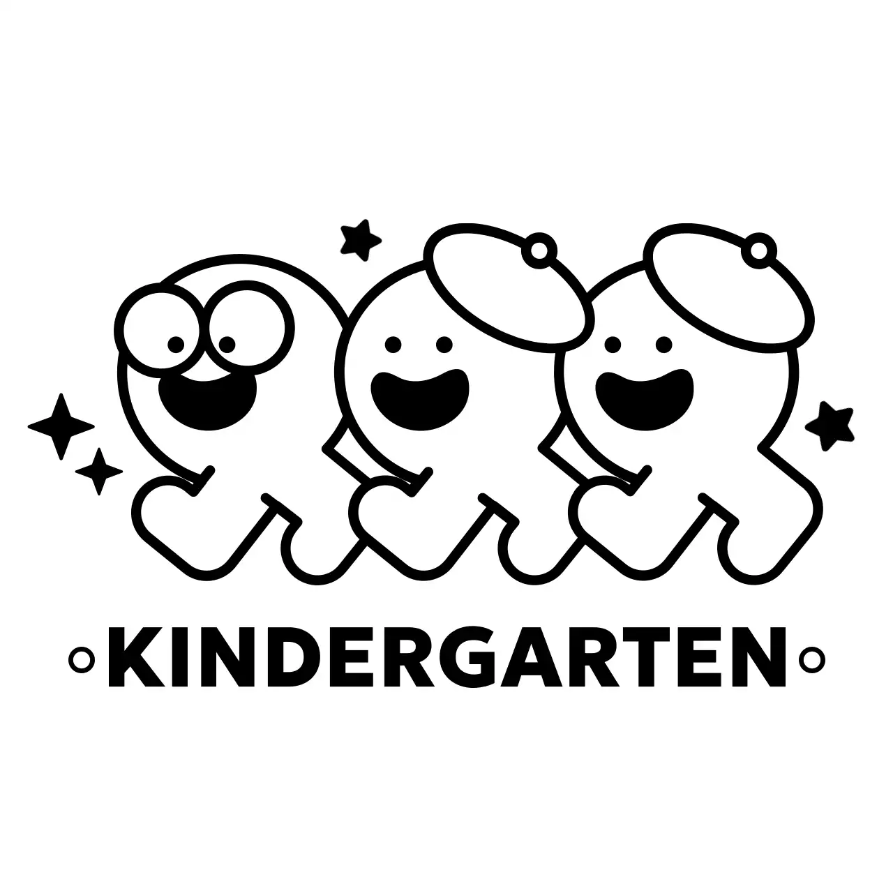 아기자기한 캐릭터 교육 로고