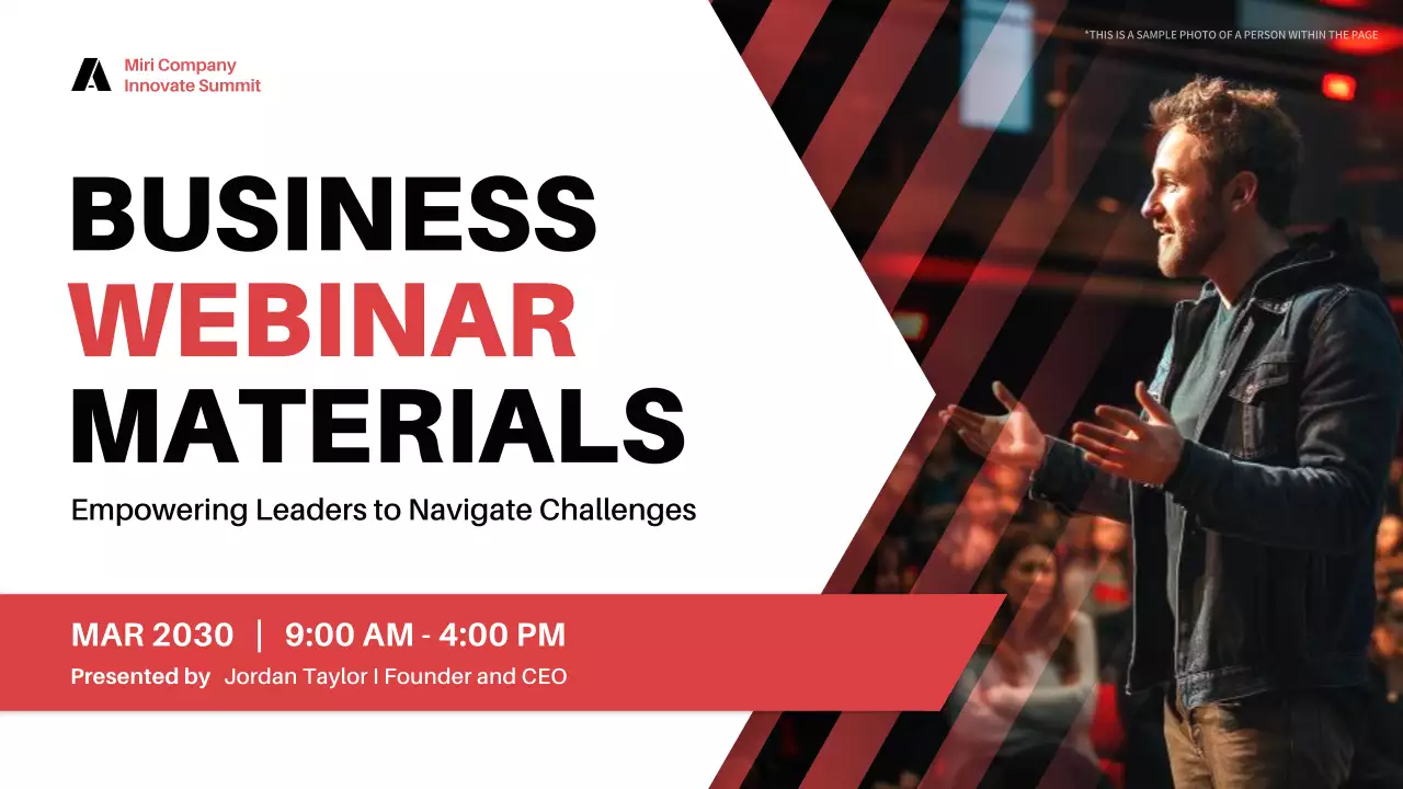 red professional business webinar announcement