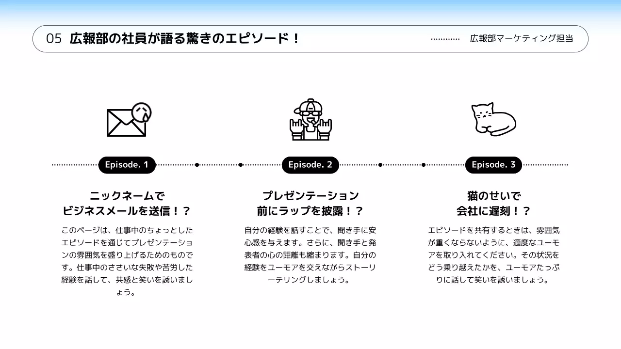水色 シンプル 自己紹介 企画書 プレゼンテーション