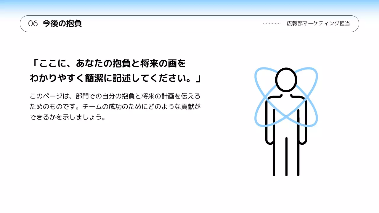 水色 シンプル 自己紹介 企画書 プレゼンテーション