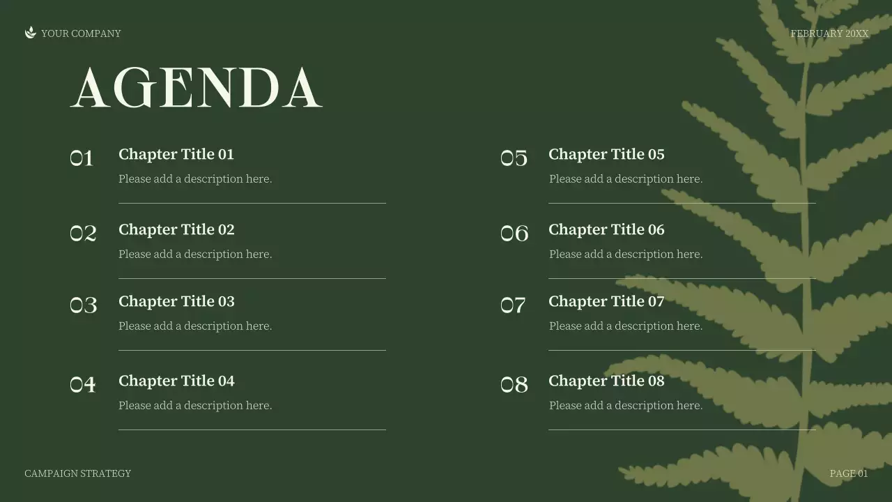 Green Minimalist Business Campaign Strategy Presentation