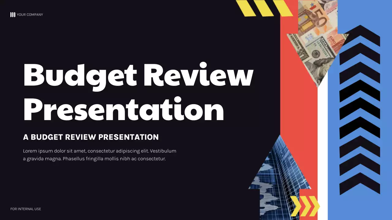 Black Bold Geometric Budget Review Presentation