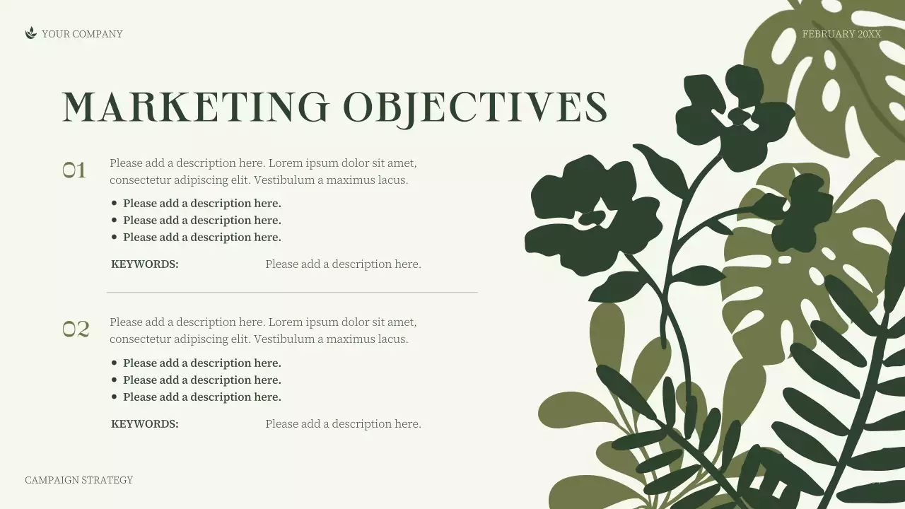 Green Minimalist Business Campaign Strategy Presentation