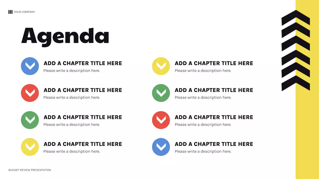 Black Bold Geometric Budget Review Presentation