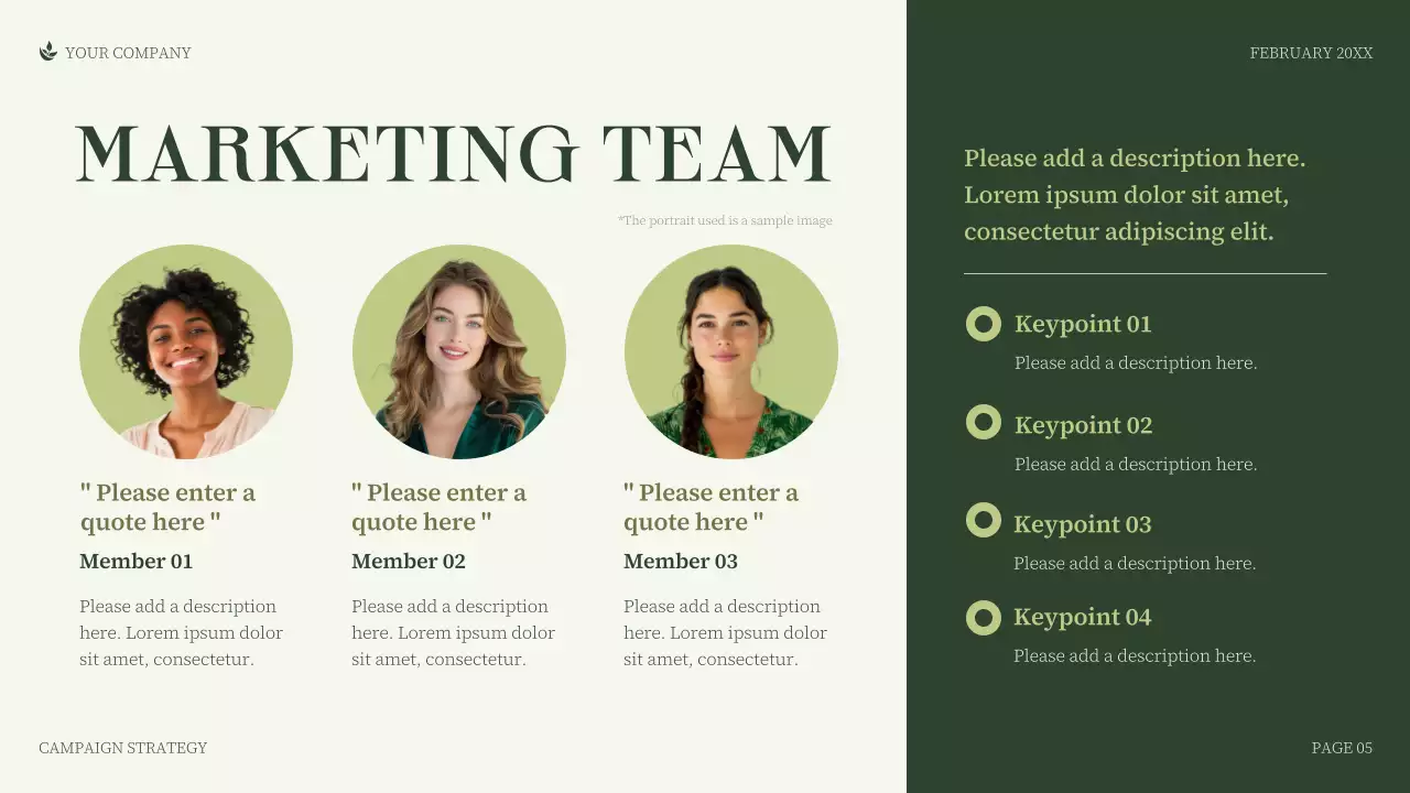 Green Minimalist Business Campaign Strategy Presentation