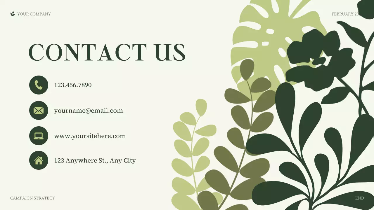 Green Minimalist Business Campaign Strategy Presentation