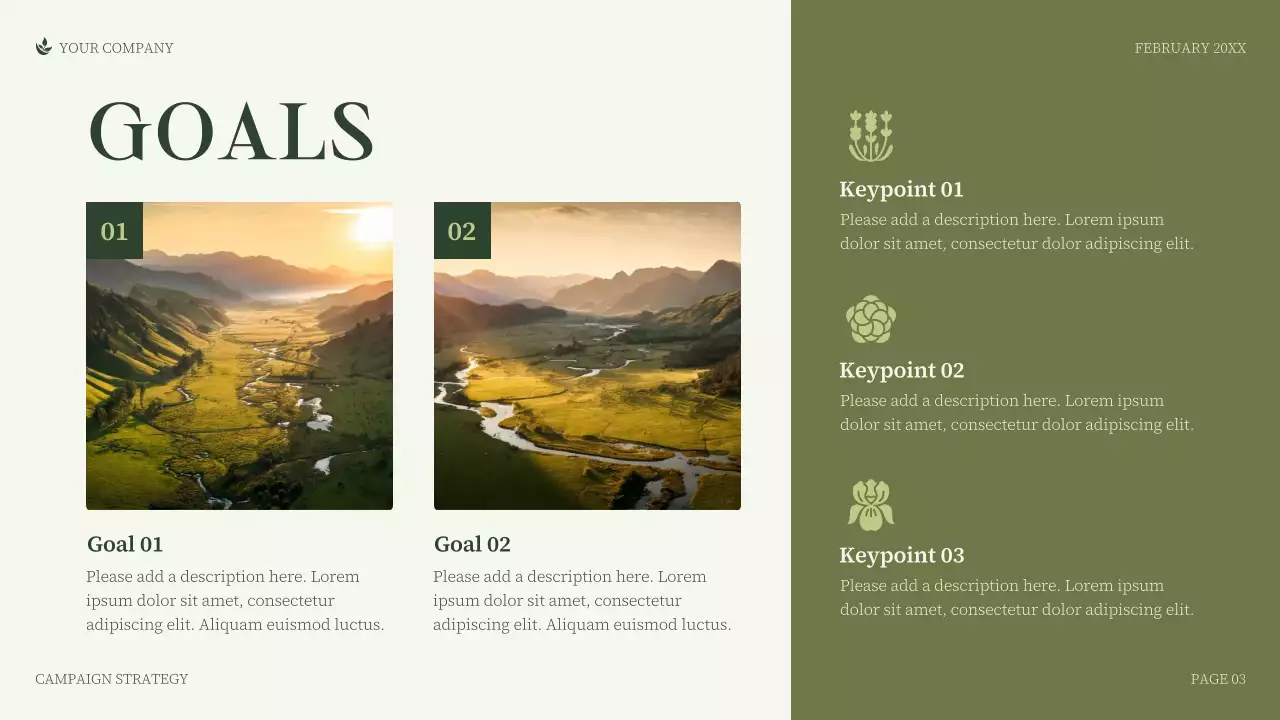 Green Minimalist Business Campaign Strategy Presentation