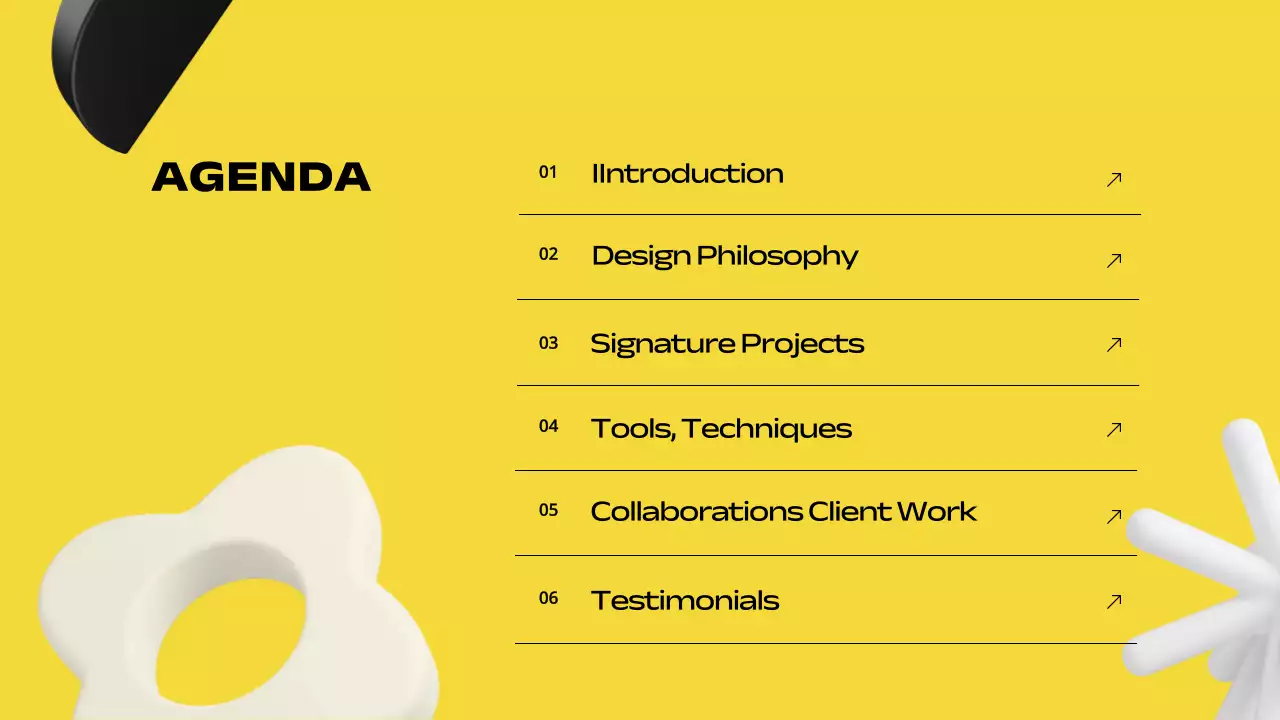 노란색 대담한 디자인 포트폴리오