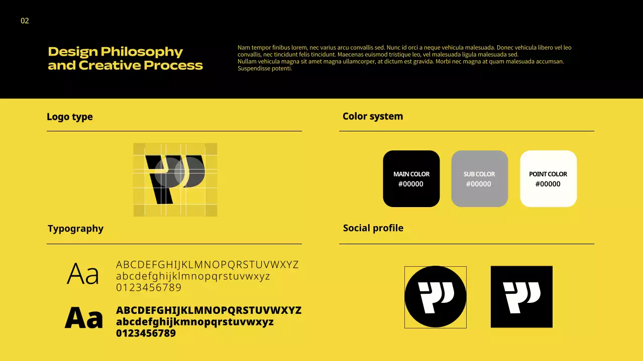 노란색 대담한 디자인 포트폴리오