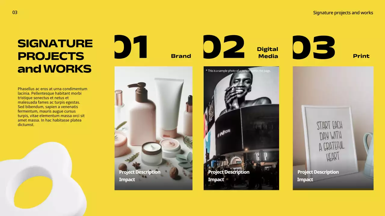 노란색 대담한 디자인 포트폴리오