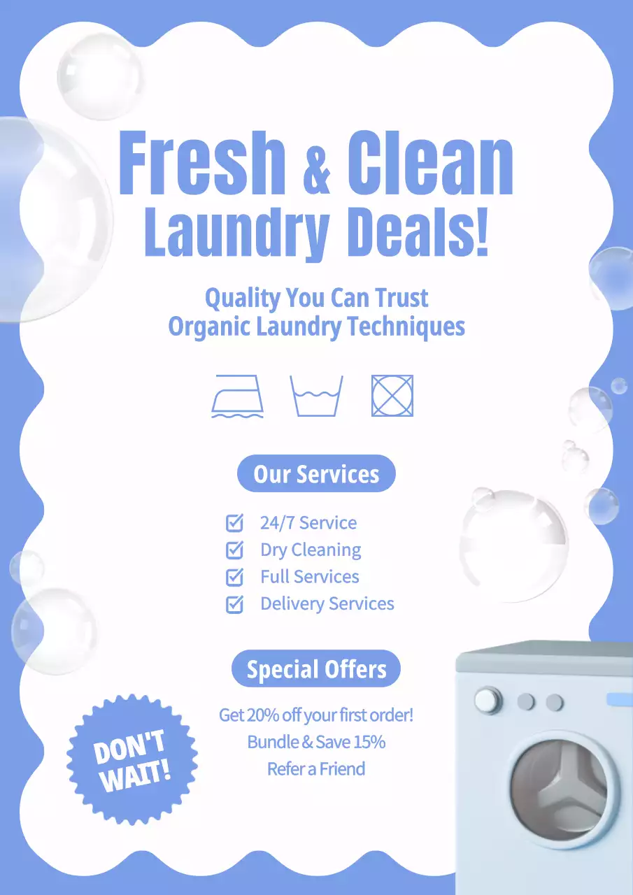 블루 모던 세탁 프로모션