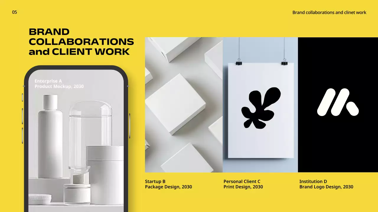 노란색 대담한 디자인 포트폴리오