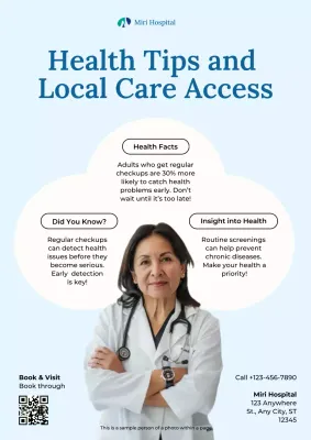 Blue and White Medical Information Poster