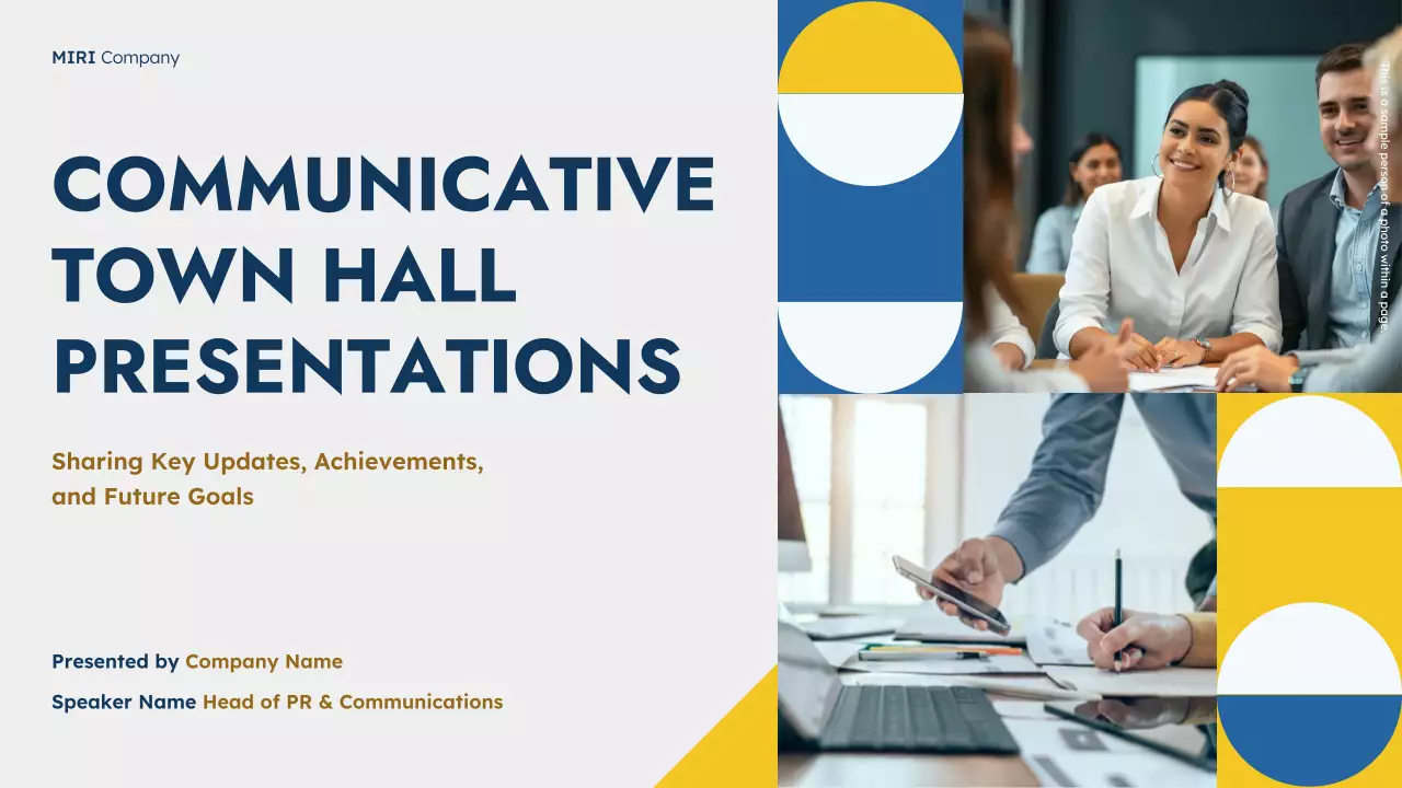 Blue Geometric Town Hall Meeting Presentation